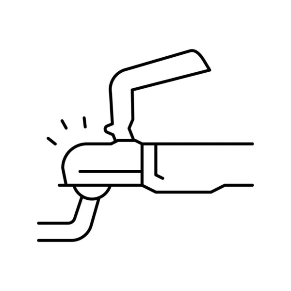 Reboque de acoplamento com a ilustração do vetor do ícone da linha do carro — Vetor de Stock