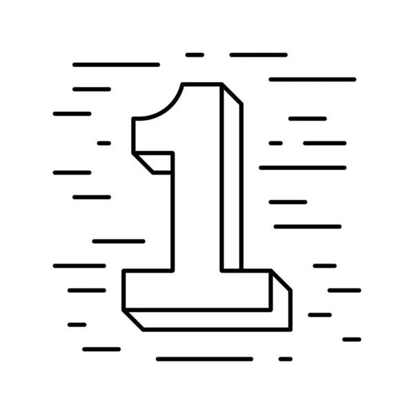 Primo numero linea icona vettoriale illustrazione — Vettoriale Stock