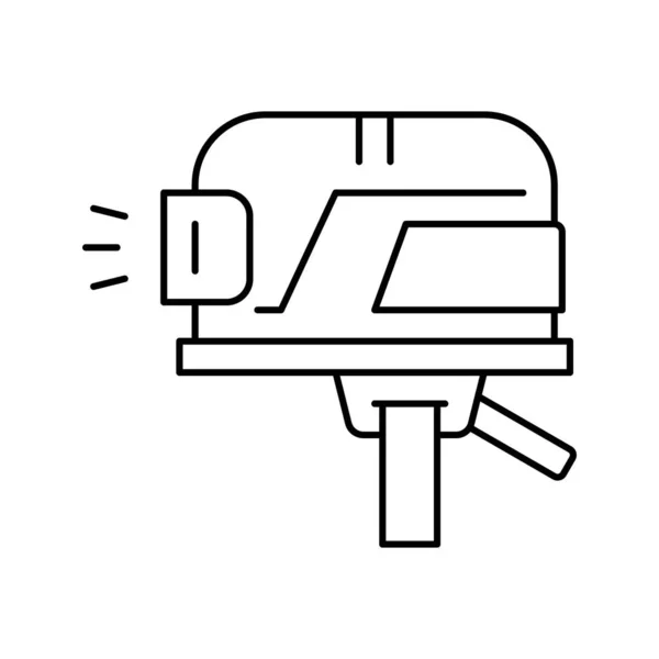 Górnik kask linii ikona wektor ilustracja — Wektor stockowy