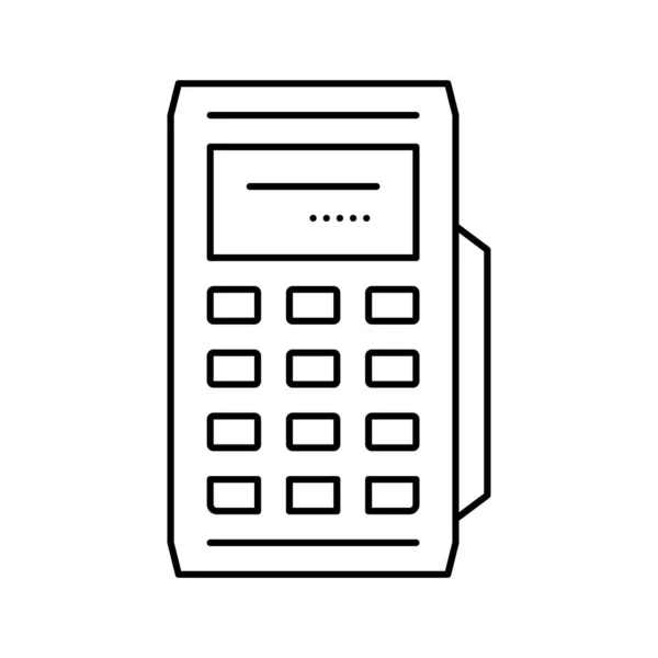 Modiele pos terminal gadget lijn pictogram vector illustratie — Stockvector