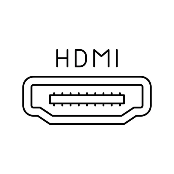 Ilustração do vetor do ícone da linha de porta hdmi —  Vetores de Stock