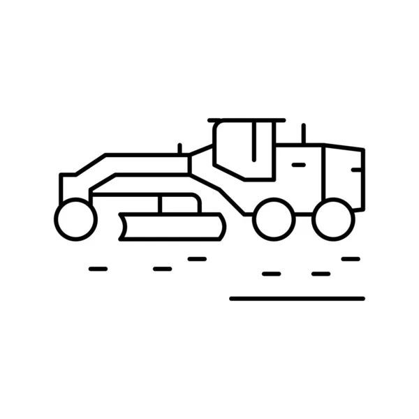 Máquina para la línea de construcción de carreteras icono vector ilustración — Vector de stock