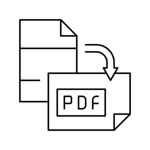 Orientace ikona řádku souboru pdf vektorové ilustrace — Stockový vektor
