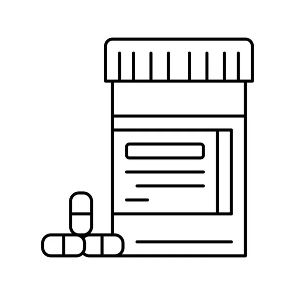 Diabetes Behandlung Pillen Linie Symbol Vektor Illustration — Stockvektor