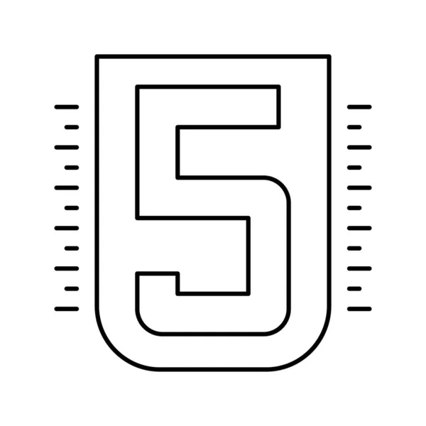 Vijf getallenlijn pictogram vector illustratie — Stockvector