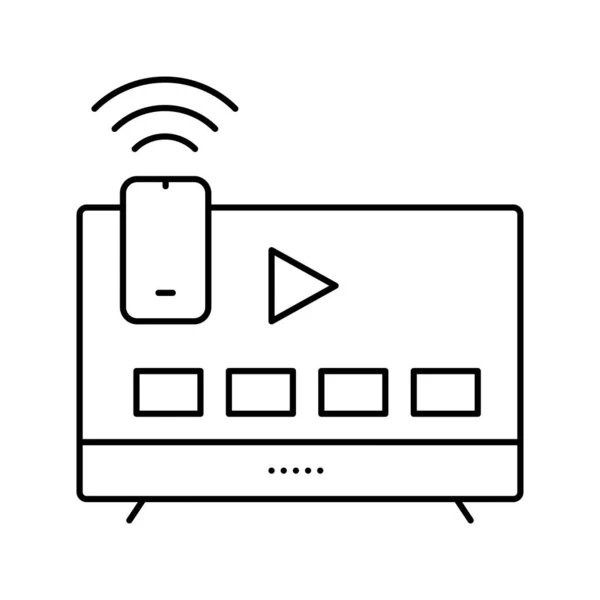 Smart tv line icon vector illustration — Stock Vector