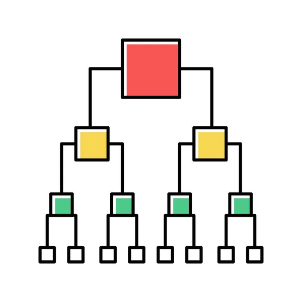 Бінарна діаграма рішень кольорова іконка Векторна ілюстрація — стоковий вектор
