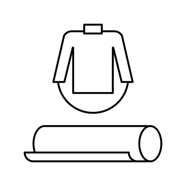 Ropa textil línea de tela icono vector ilustración — Vector de stock