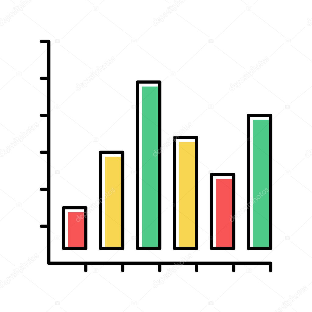 bar graph color icon vector illustration