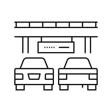 Köprü trafik sıkışıklığı çizgisi vektör çizimi