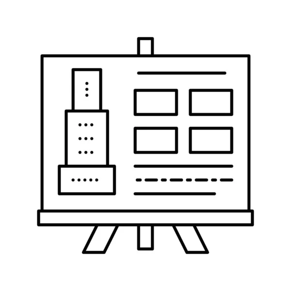 Diseño de construcción línea de presentación icono vector ilustración — Vector de stock