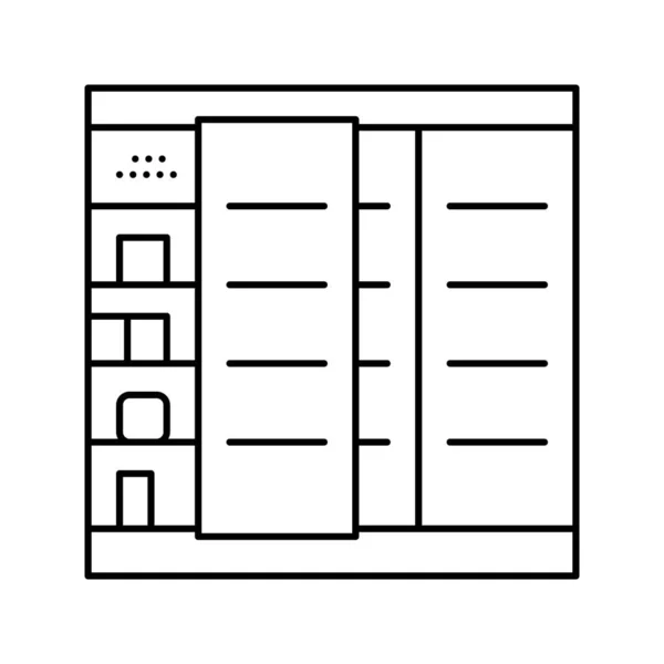 Kylskåp matbutik linje ikon vektor illustration — Stock vektor