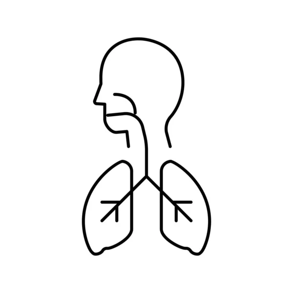 Linha de pulmões saudável ícone vetor ilustração — Vetor de Stock