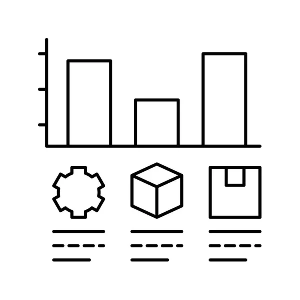 Análisis de la línea de marketing en línea icono vector ilustración — Vector de stock