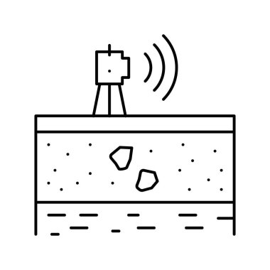 Jeodezik ekipman hattı ikon vektör çizimi