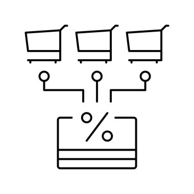 İndirim kartı çizgisi vektör illüstrasyonu