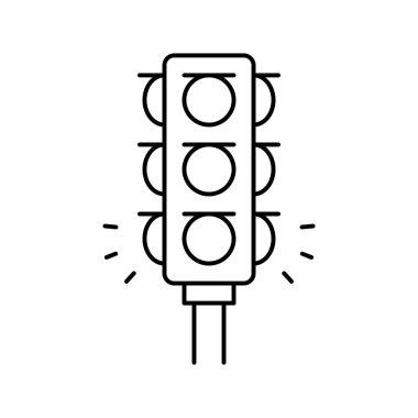 Trafik ışığı çizgi simgesi vektör illüstrasyonu