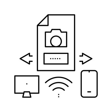 aygıtlar fotoğraf değişim çizgisi vektör resimlemesi