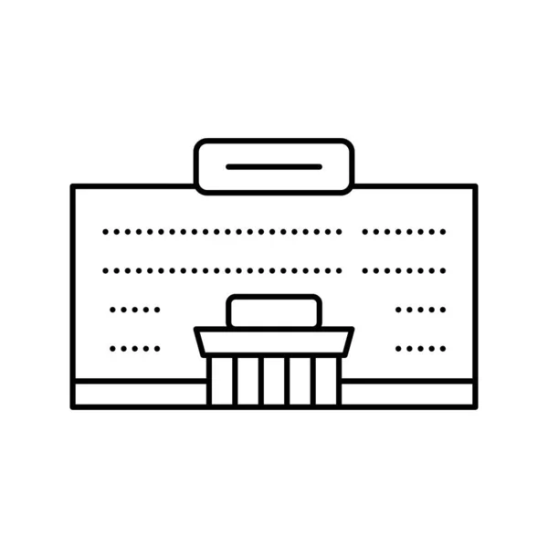 Línea de construcción de supermercados icono vector ilustración — Vector de stock