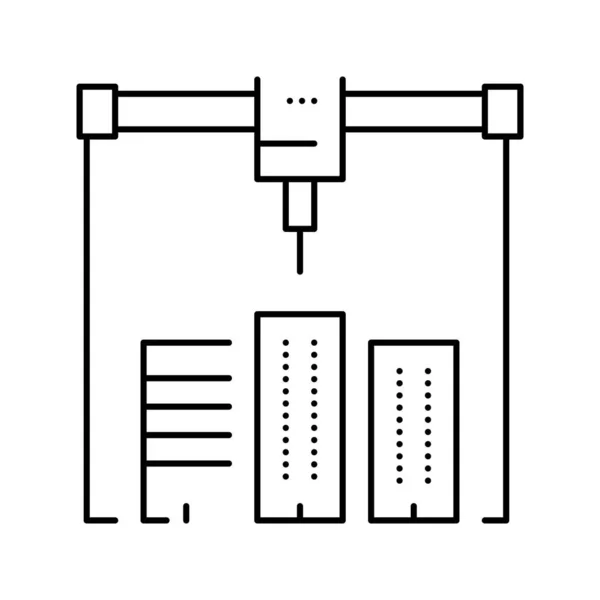 Building layout 3d printer line icon vector illustration — Stock Vector