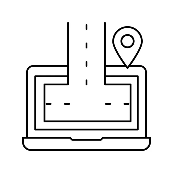 Programa portátil línea icono vector ilustración — Vector de stock