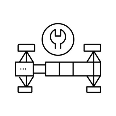 süspansiyon çizgisi ikon vektörü izole çizimi