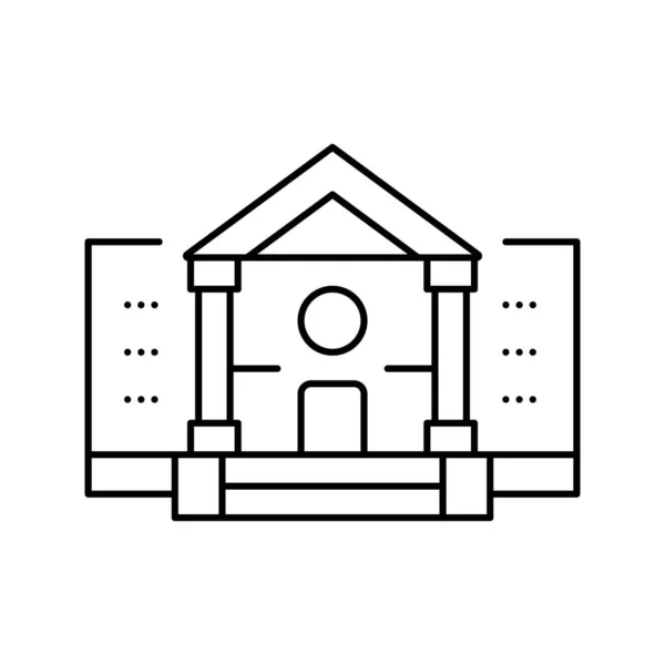 Museo edificio línea icono vector negro ilustración — Archivo Imágenes Vectoriales