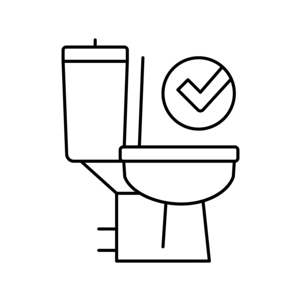Хорошее движение кишечника, туалет линии иконки вектор иллюстрация — стоковый вектор