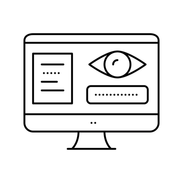 Bespioneerde wachtwoord toegang lijn pictogram vector illustratie — Stockvector
