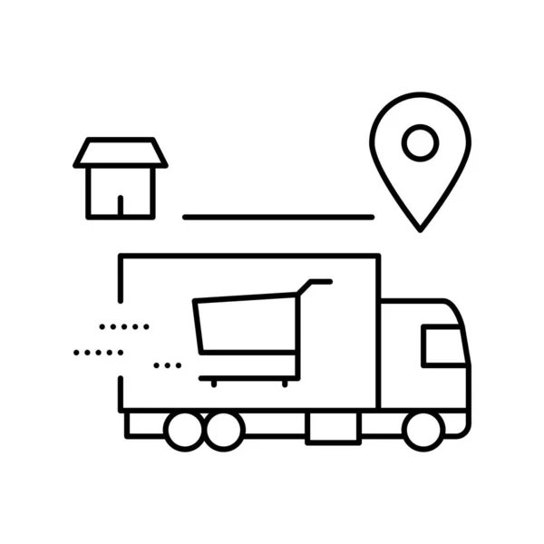 Shop delivery service line icon vector illustration — Stock Vector