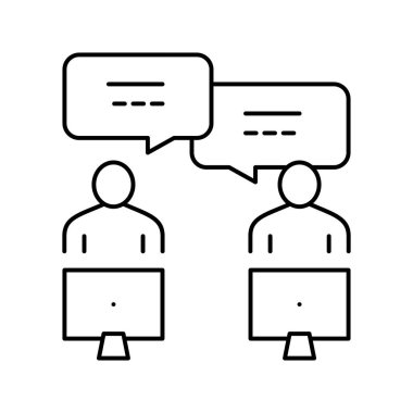 Meslektaşlar arası çalışma alanı simgesi çizimi