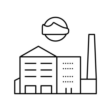 Ayakkabı fabrikası çizgisi simgesi siyah illüstrasyon