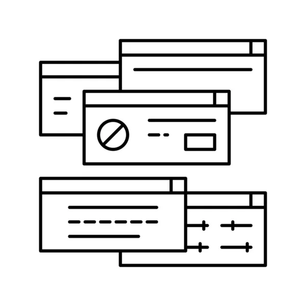 Computer aanpassing lijn pictogram vector illustratie — Stockvector