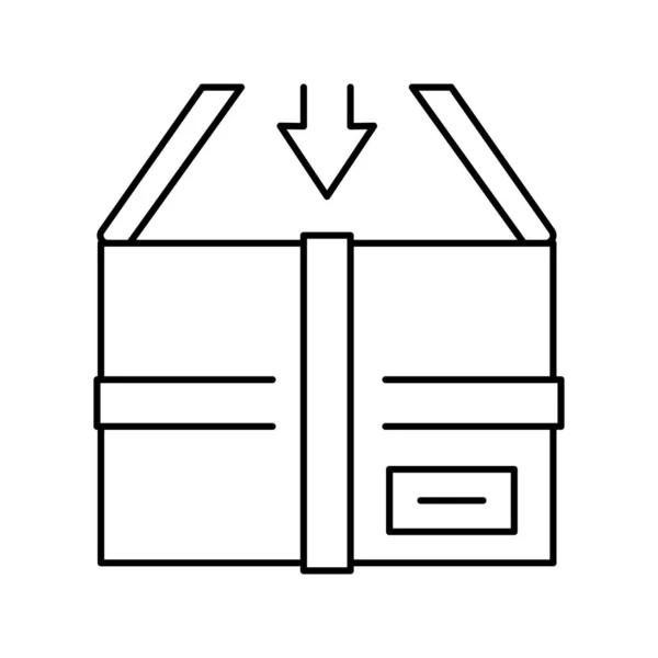 Verpackung in Box Line Icon Vektor Illustration — Stockvektor