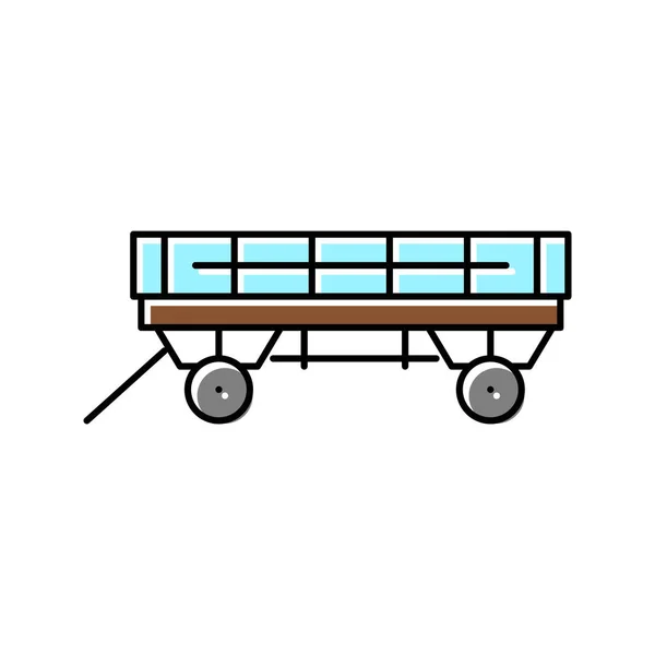 Wagon farm color icon vector illustration — Vetor de Stock