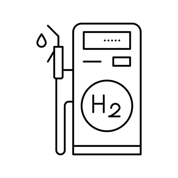 Estación de hidrógeno línea icono vector ilustración — Archivo Imágenes Vectoriales