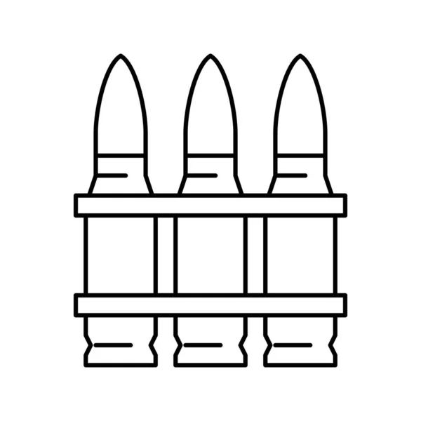 Cartridge clip lijn pictogram vector illustratie — Stockvector