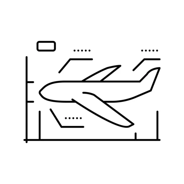 Vliegtuig modellering lijn pictogram vector illustratie teken — Stockvector