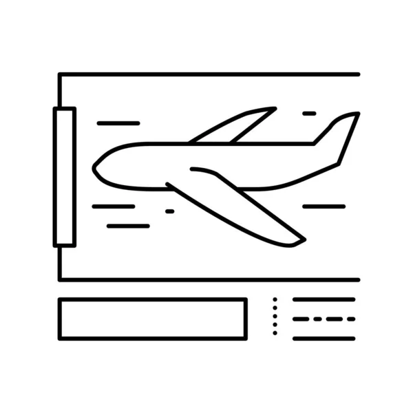 Airplane crash test line icon vector illustration — Stock Vector