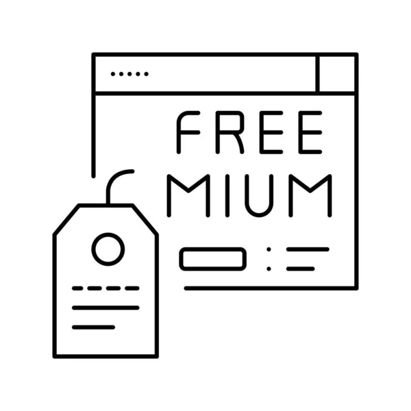 Freemium Online Service Abonnement Linie Symbol Vektor Illustration — Stockvektor