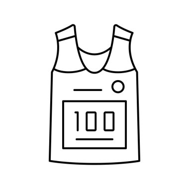 Runner t-shirt çizgisi ikon vektör illüstrasyon işareti