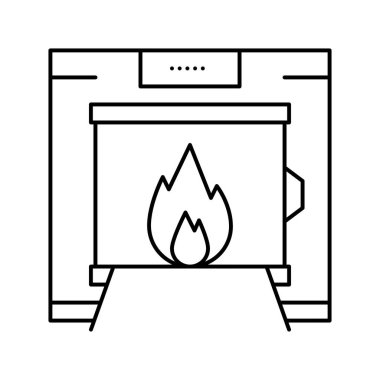 krematoryum ekipman hattı simgesi vektör izole çizimi
