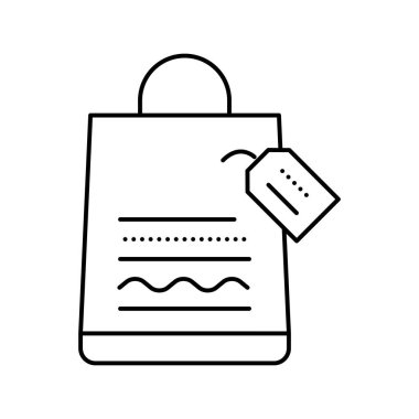 Ev yapımı çanta hattı simgesi vektörü izole edilmiş illüstrasyon