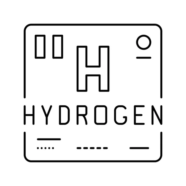 Elemento tabla periódica línea de hidrógeno icono vector ilustración — Vector de stock