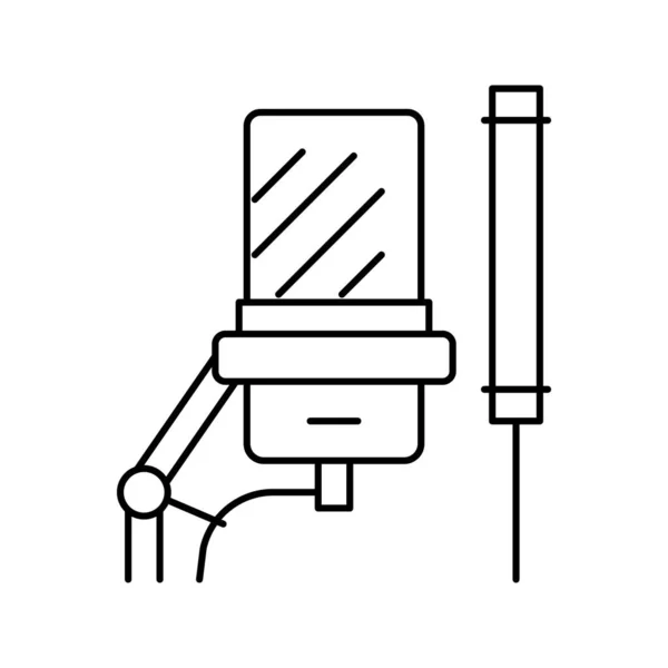 Mikrofon Radio Ausrüstung Linie Symbol Vektor Abbildung — Stockvektor