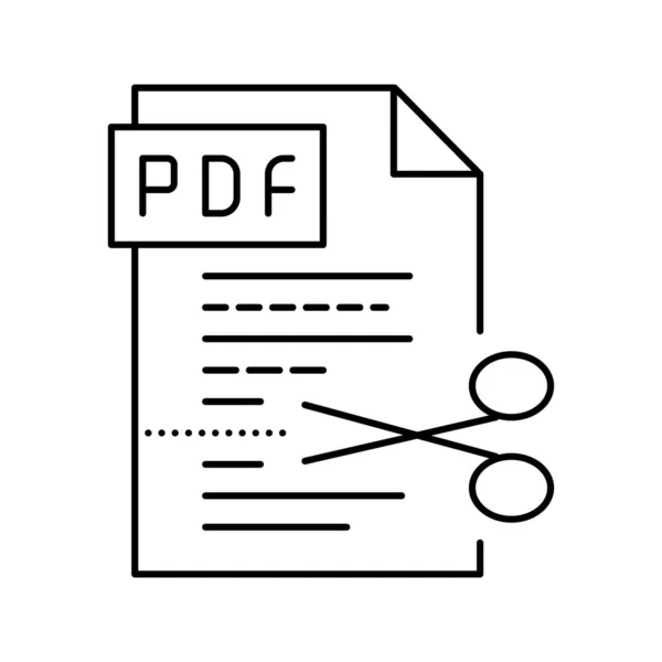 Corte pdf file line icon vector illustration —  Vetores de Stock