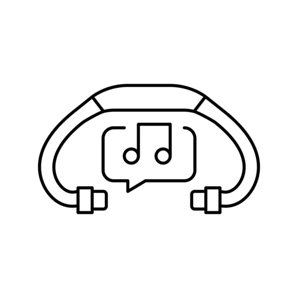Auriculares de música línea icono vector signo de ilustración — Archivo Imágenes Vectoriales