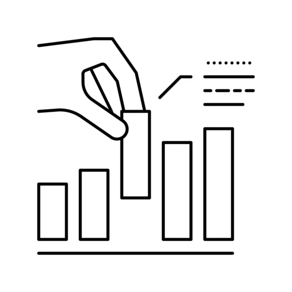 Infografikai jelentés piackutatási vonal ikon vektor illusztráció — Stock Vector