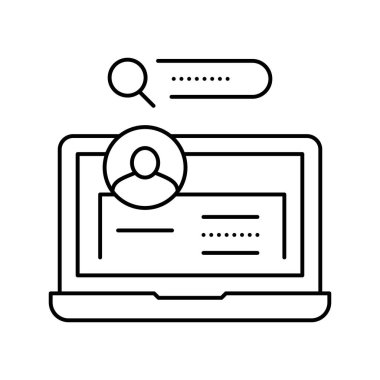 kullanıcı giriş dizüstü parola satırı ikon vektör çizimi