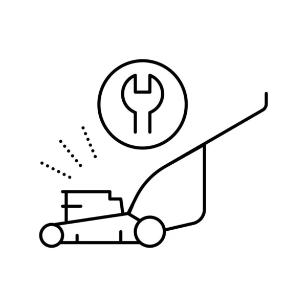 Repair of lawn mower line icon vector illustration — Stock Vector